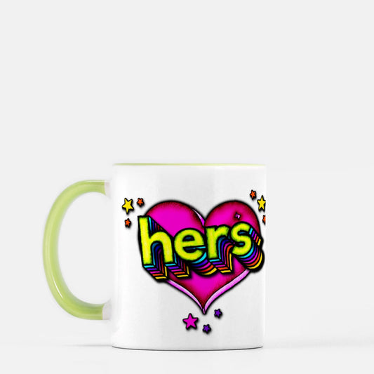 I Love Hers Mug 11 oz. (Green + White)